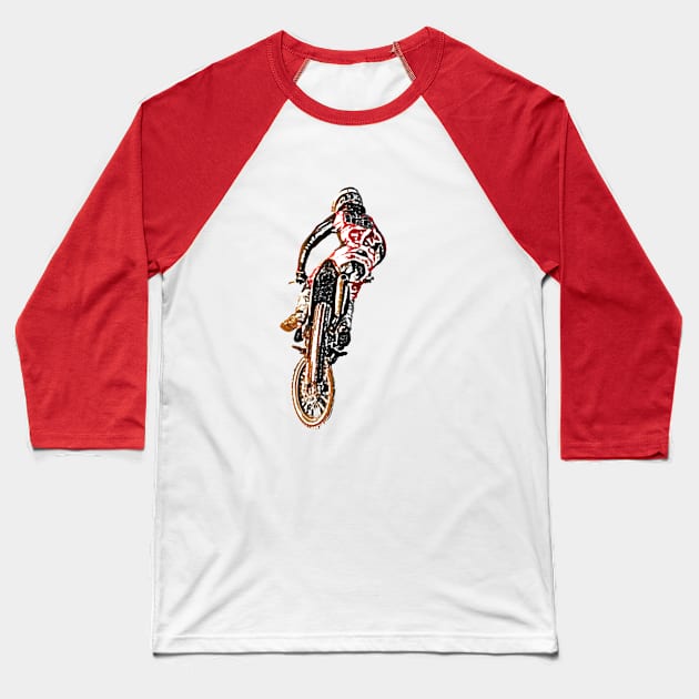 motocross Baseball T-Shirt by rickylabellevie